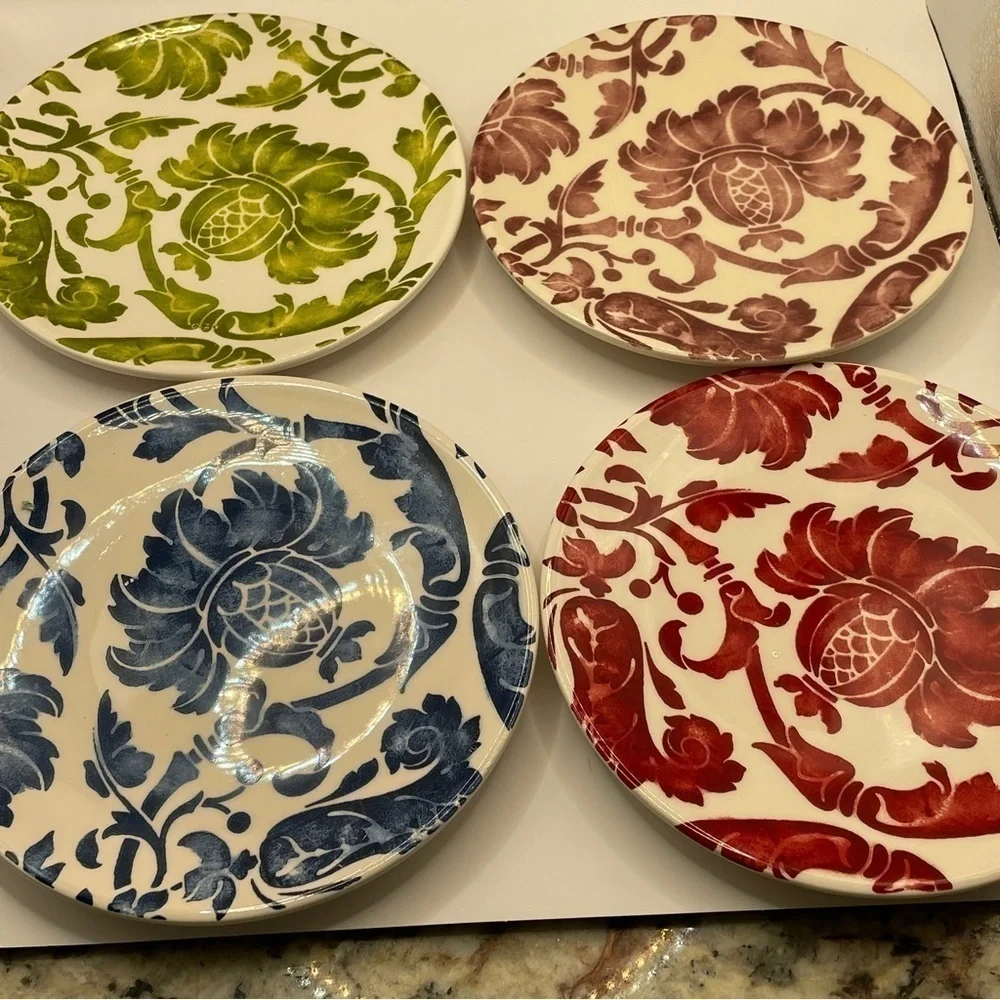 Pier 1 Imports Fall Harvest Appetizer/Dessert Plates Set Of (4) New